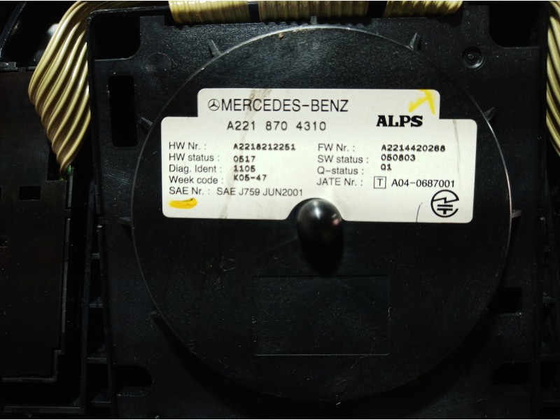Recambio de mando multifuncion para mercedes-benz clase s (w221) berlina 500 l (221.171) referencia OEM IAM A2218212251 A2218212