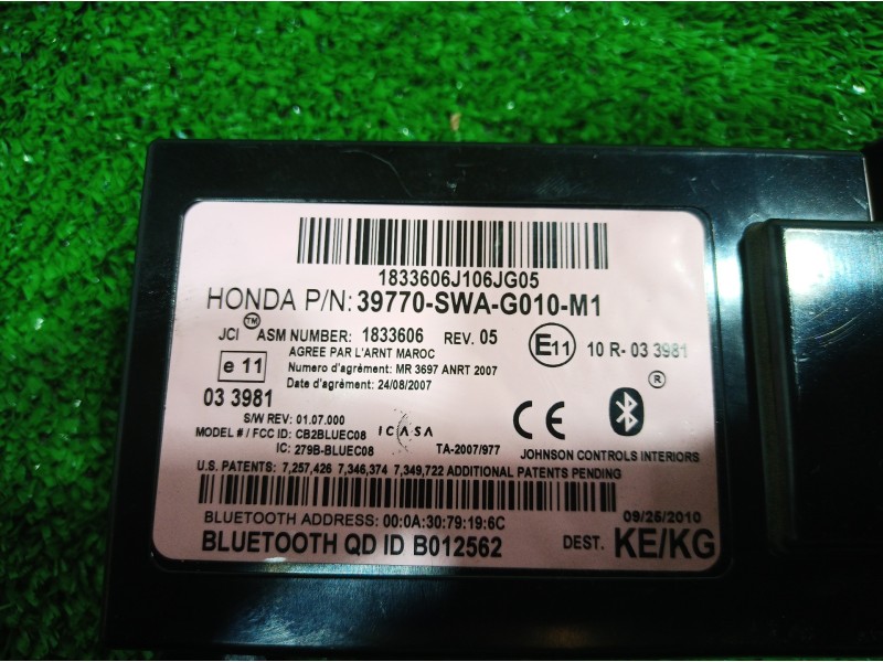 Recambio de modulo electronico para honda cr-v (re) executive referencia OEM IAM 39770SWAG010M1 39770SWAG010M1 39770SWAG010M1