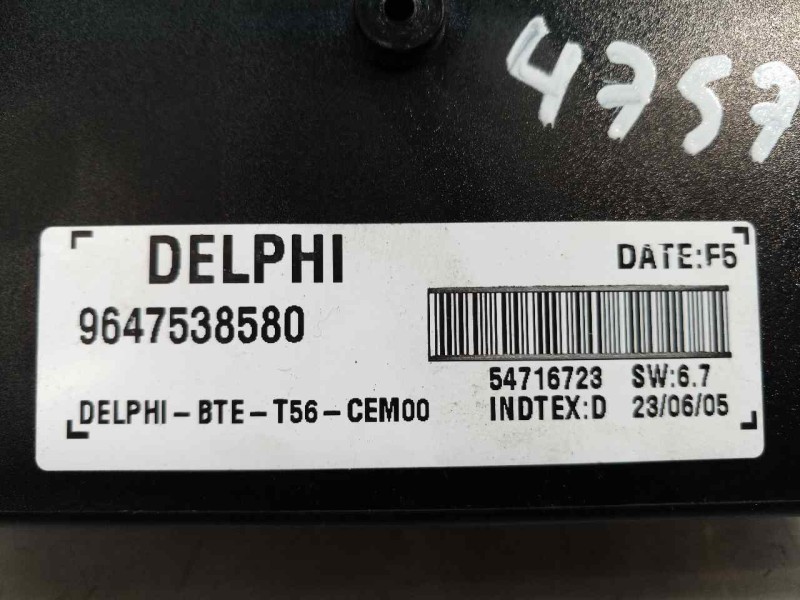 Recambio de modulo electronico para peugeot 307 cc (s2) básico referencia OEM IAM 9647538580 9647538580 9647538580