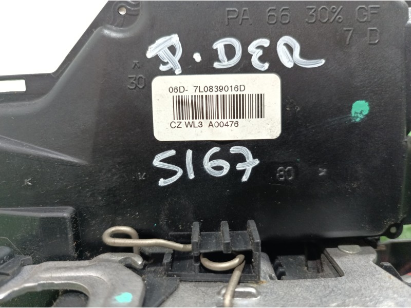 Recambio de cerradura puerta trasera derecha para skoda octavia combi (1z5) elegance referencia OEM IAM 7L0839016D 7L0839016D 7L