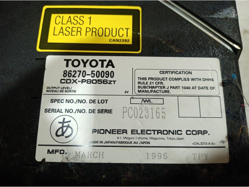 Recambio de sistema audio / radio cd para lexus ls400 (ucf20) básico (ucf 20) referencia OEM IAM 8627050090 8627050090 862705009