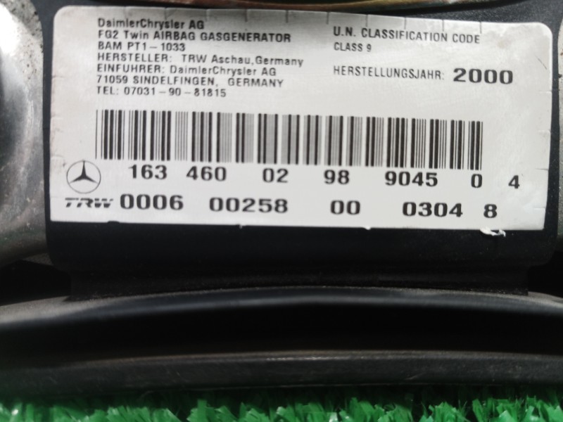 Recambio de airbag volante para mercedes-benz clase m (w163) referencia OEM IAM 1634600298904504 1634600298904504 16346002989045