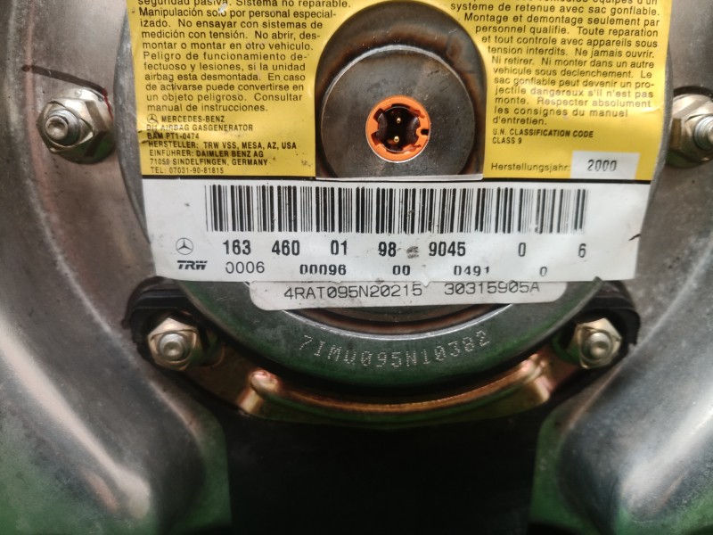 Recambio de airbag volante para mercedes-benz clase m (w163) referencia OEM IAM 1634600198904506 1634600198904506 16346001989045