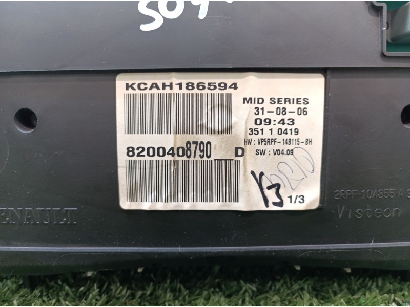 Recambio de cuadro instrumentos para renault megane ii classic berlina confort dynamique referencia OEM IAM 8200408790D 2RPF10A8