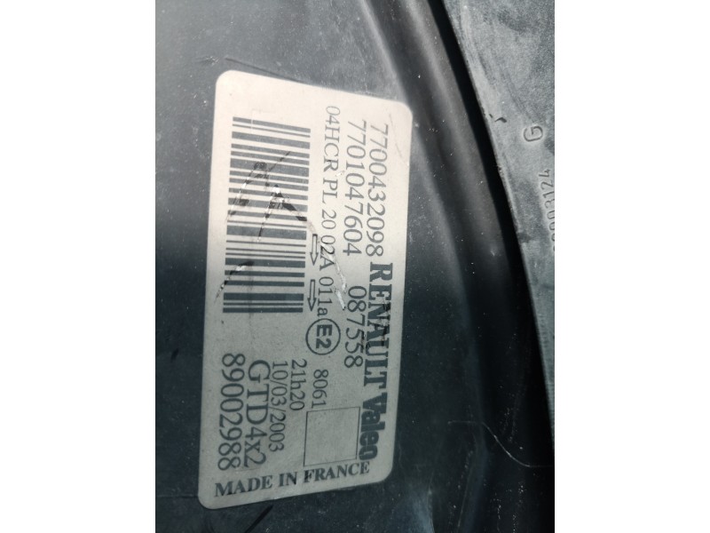 Recambio de faro izquierdo para renault scenic (ja..) 2.0 16v dynamique referencia OEM IAM 7700432098 7700432098 7700432098