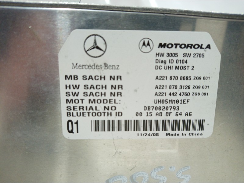 Recambio de modulo confort para mercedes-benz clase s (w221) berlina 500 l (221.171) referencia OEM IAM A2218708685 A2218708685 