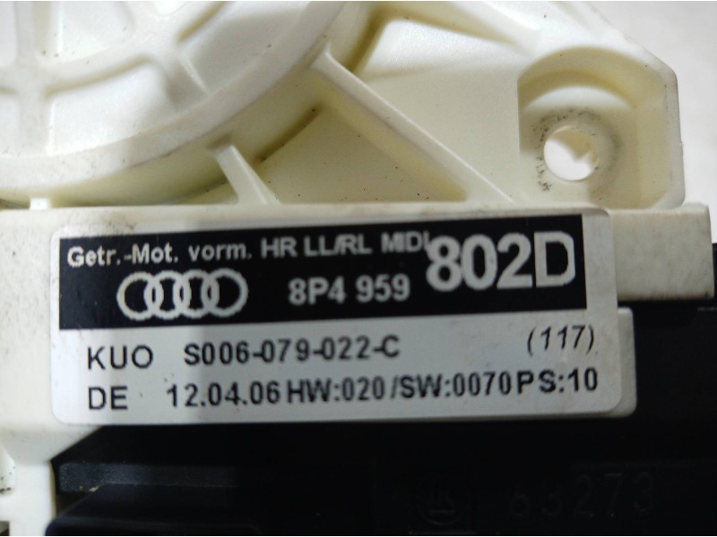 Recambio de motor elevalunas trasero derecho para audi a3 (8p) 1.6 fsi ambiente referencia OEM IAM 8P4959 8P4959 8P4959