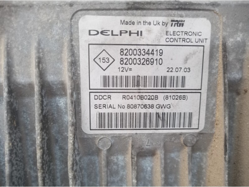 Recambio de centralita motor uce para renault scenic ii confort authentique referencia OEM IAM 8200334419 8200334419 8200334419