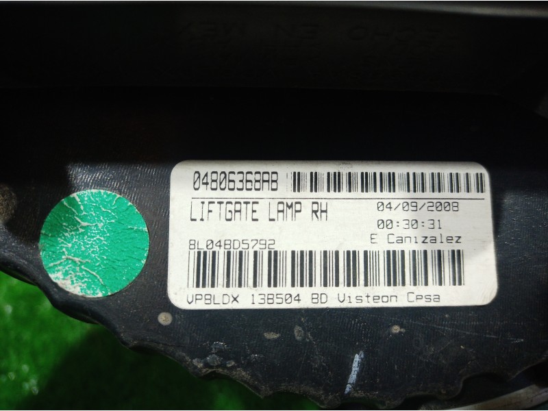 Recambio de piloto trasero derecho interior para dodge journey sxt referencia OEM IAM 04806368AB 04806368AB 04806368AB