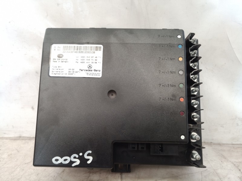 Recambio de caja reles / fusibles para mercedes-benz clase s (w221) berlina 500 l (221.171) referencia OEM IAM A2215408745 A2215