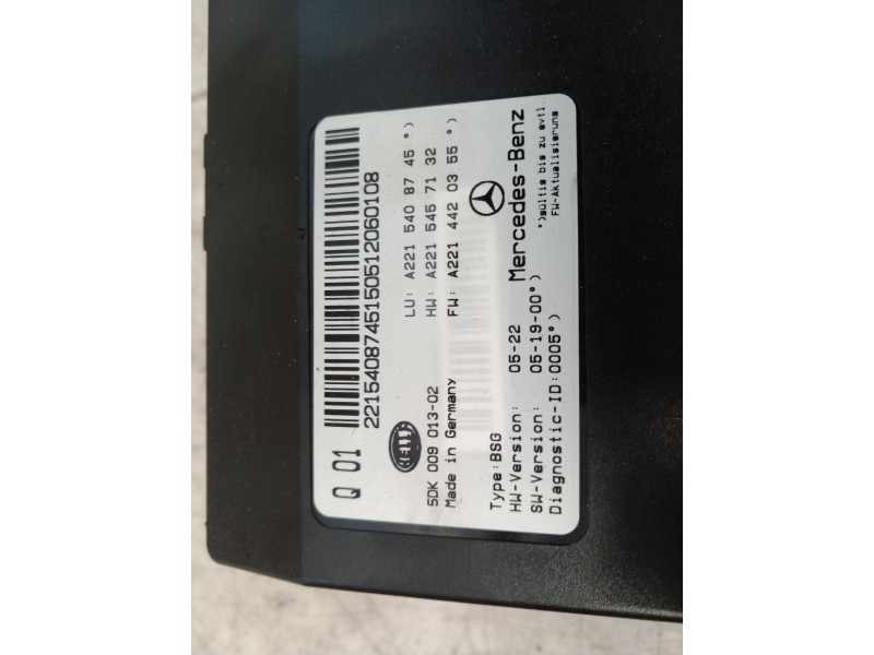 Recambio de caja reles / fusibles para mercedes-benz clase s (w221) berlina 500 l (221.171) referencia OEM IAM A2215408745 A2215