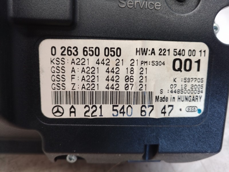 Recambio de cuadro instrumentos para mercedes-benz clase s (w221) berlina 500 l (221.171) referencia OEM IAM A2215400011 A221540