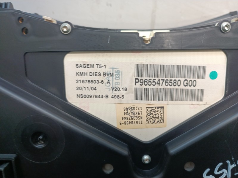 Recambio de cuadro instrumentos para peugeot 307 (s1) xr referencia OEM IAM P9655476580G00 P9655476580G00 216785036A