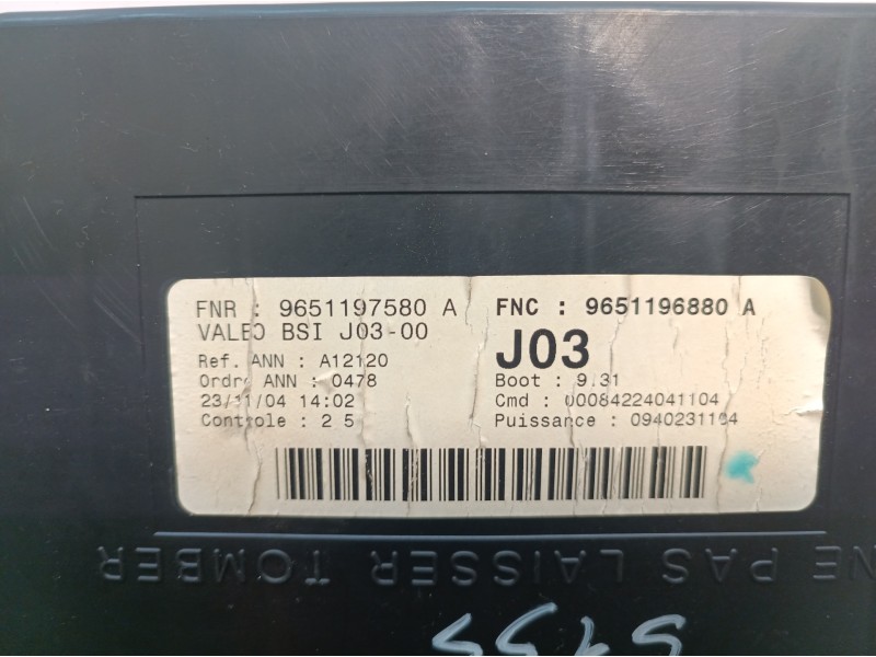 Recambio de caja reles / fusibles para peugeot 307 (s1) xr referencia OEM IAM 9651197580A 9651197580A 9651196880A