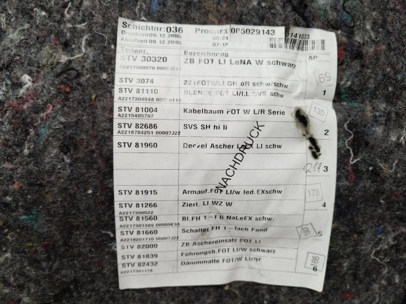 Recambio de guarnecido puerta trasera izquierda para mercedes-benz clase s (w221) berlina 500 l (221.171) referencia OEM IAM   