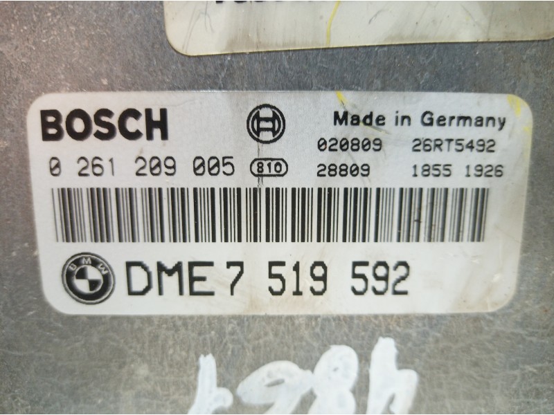 Recambio de centralita motor uce para bmw serie 3 compact (e46) 316ti referencia OEM IAM 0261209005 0261209005 7519592