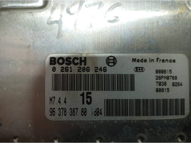 Recambio de centralita motor uce para citroën saxo 1.1 referencia OEM IAM 0261206246 0261206246 9637838780 Recambio de centralita motor uce para citroën saxo 1.1 referencia OEM IAM 0261206246 0261206246 9637838780