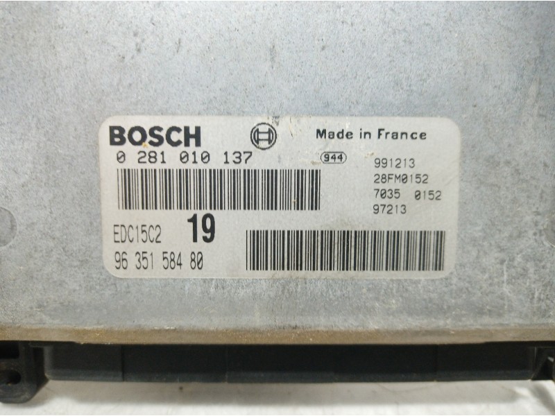 Recambio de centralita motor uce para citroën xsara picasso 2.0 hdi cat (rhy / dw10td) referencia OEM IAM 0281010137 0281010137 