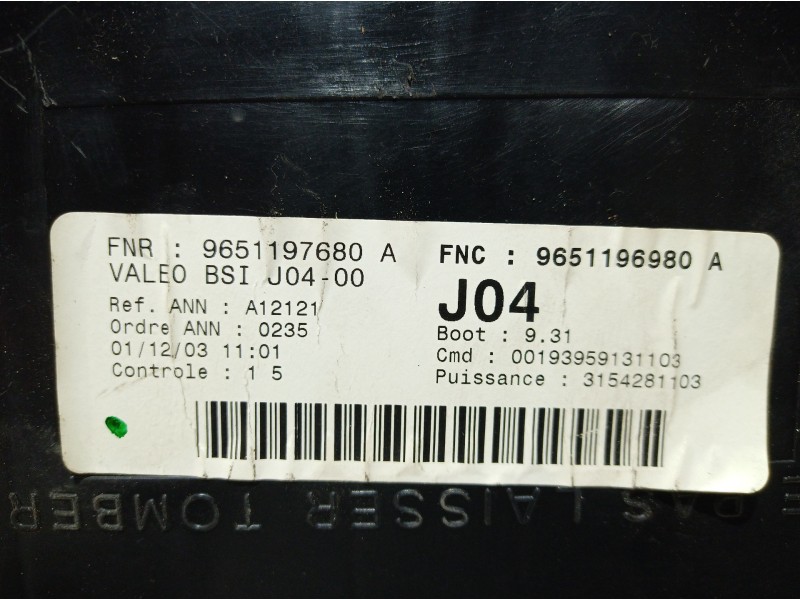 Recambio de caja reles / fusibles para peugeot 307 (s1) referencia OEM IAM 9651197680A 9651197680A 9651197680