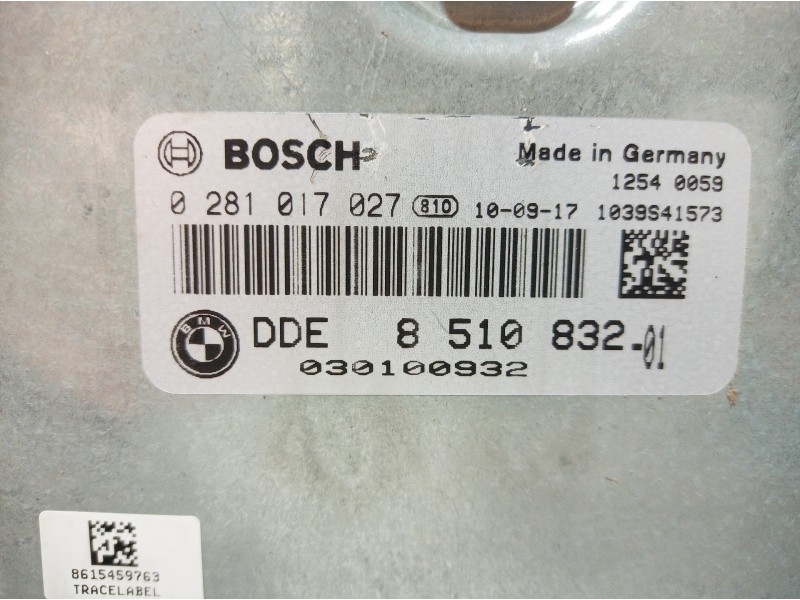 Recambio de centralita motor uce para bmw serie 3 berlina (e90) 316d referencia OEM IAM 0281017027 0281017027 0281017027
