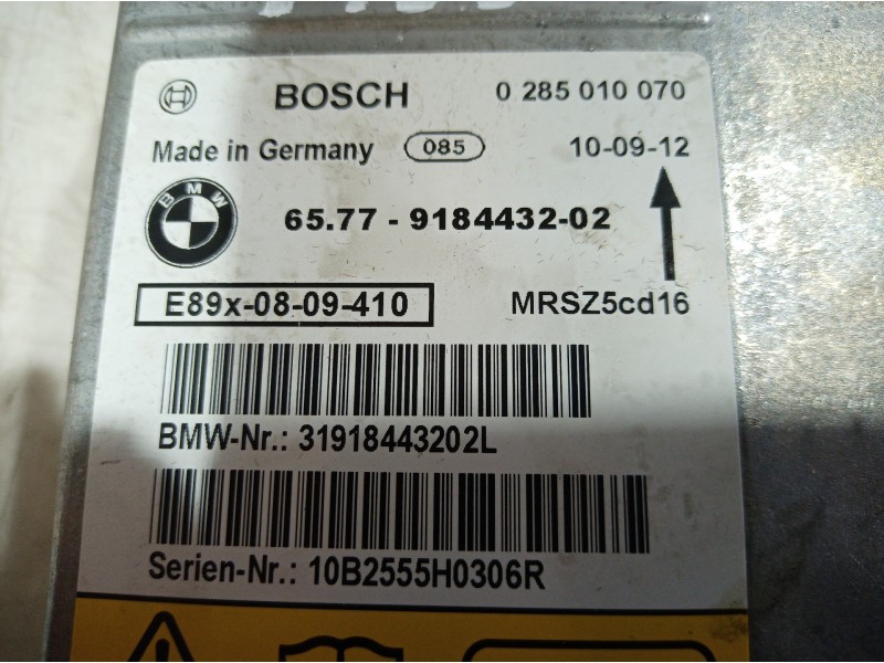 Recambio de centralita airbag para bmw serie 3 berlina (e90) 316d referencia OEM IAM 0285010070 0285010070 0285010070