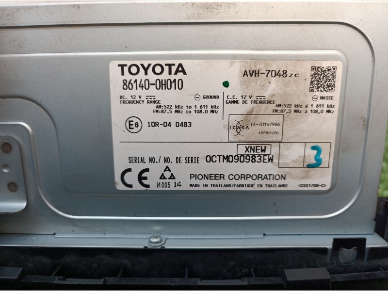 Recambio de sistema audio / radio cd para peugeot 108 active referencia OEM IAM 861400H010 861400H010 AVH7048ZC