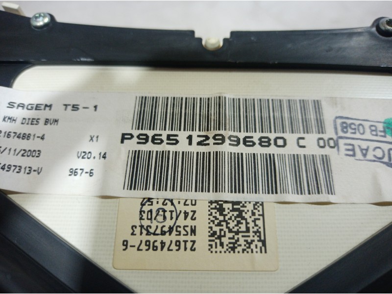 Recambio de cuadro instrumentos para peugeot 307 break / sw (s1) referencia OEM IAM P9651299680C P9651299680C P9651299680