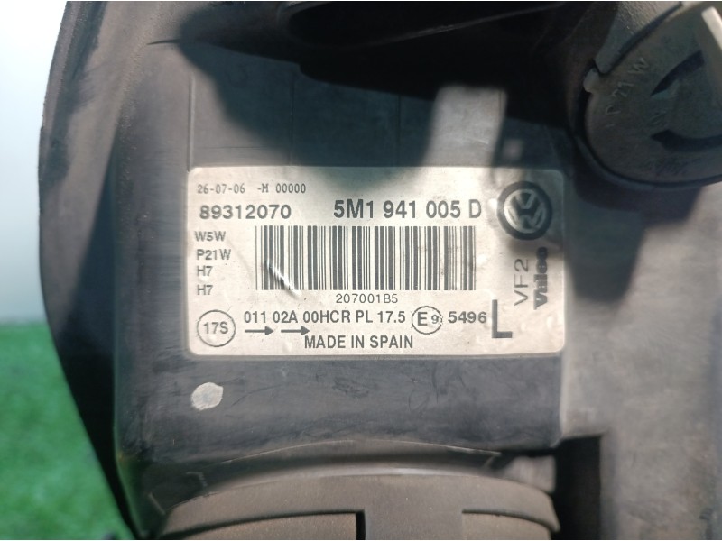 Recambio de faro izquierdo para volkswagen golf plus (5m1) bluemotion edition referencia OEM IAM 5M1941005D 5M1941005D 89312070