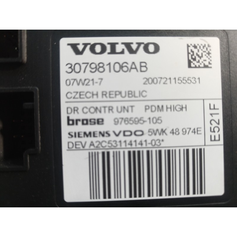 Recambio de elevalunas delantero derecho para volvo c30 1.6 d drive kinetic referencia OEM IAM 30798106AB 30798106AB 30798106AB
