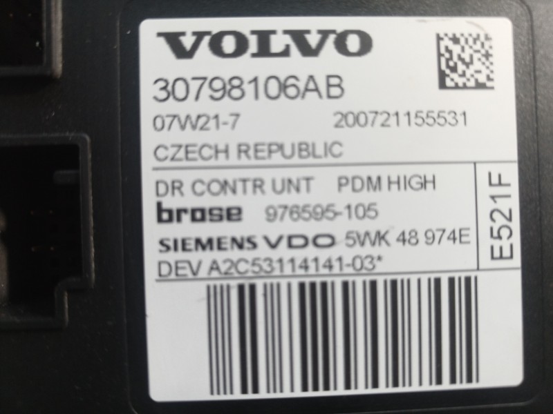 Recambio de elevalunas delantero derecho para volvo c30 1.6 d drive kinetic referencia OEM IAM 30798106AB 30798106AB 30798106AB