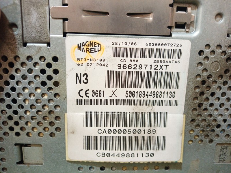 Recambio de sistema audio / radio cd para citroën c4 picasso millenium referencia OEM IAM 96629712XT 503550072725 96629712