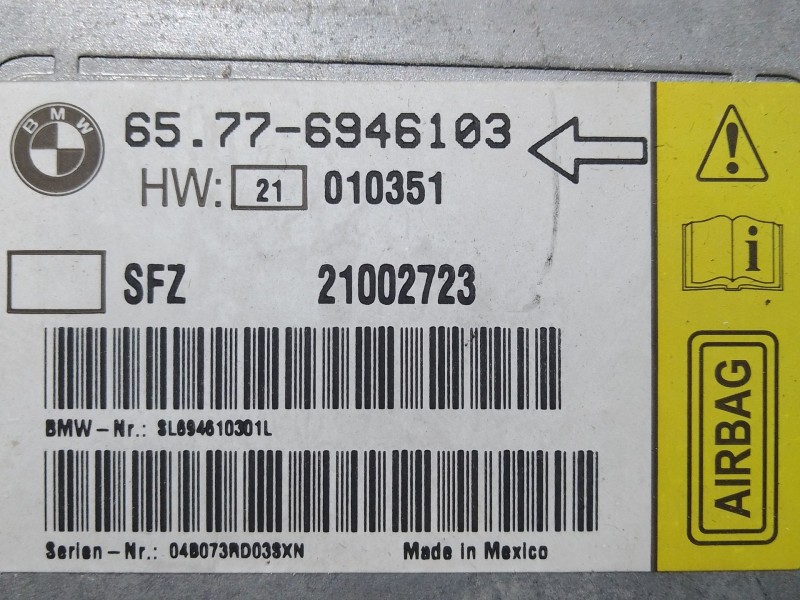 Recambio de centralita airbag para bmw serie 7 (e65/e66) 6.0 cat referencia OEM IAM 65776946103 21002723 SFZ