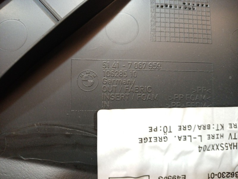 Recambio de guarnecido puerta trasera derecha para bmw 1 (e87) 116 i referencia OEM IAM 51417067959 51417067959 713341803