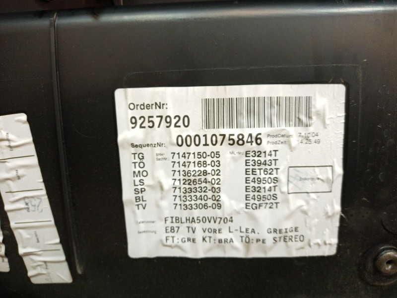 Recambio de guarnecido puerta delantera derecha para bmw 1 (e87) 116 i referencia OEM IAM 5141713329806 18820010 6512692397601