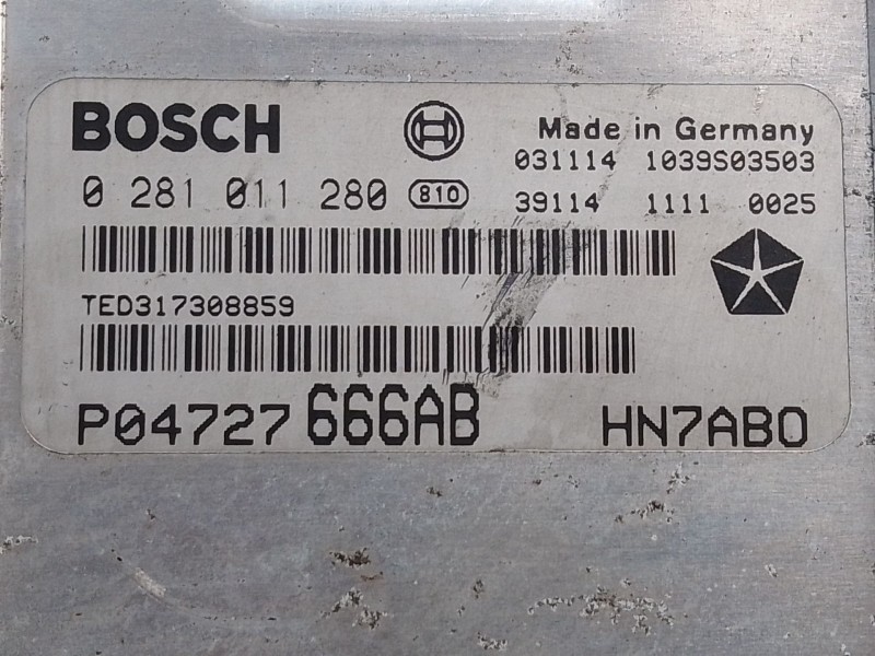 Recambio de centralita motor uce para chrysler voyager (rg) referencia OEM IAM 0281011280 HN7ABO P04727666AB