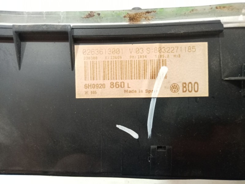 Recambio de cuadro instrumentos para seat arosa (6h1) referencia OEM IAM 5392326610 5392326610 0263613001