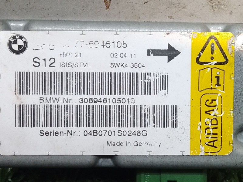 Recambio de centralita airbag para bmw serie 7 (e65/e66) 6.0 cat referencia OEM IAM 65776946105 04B07Q1S0248G 306946105013