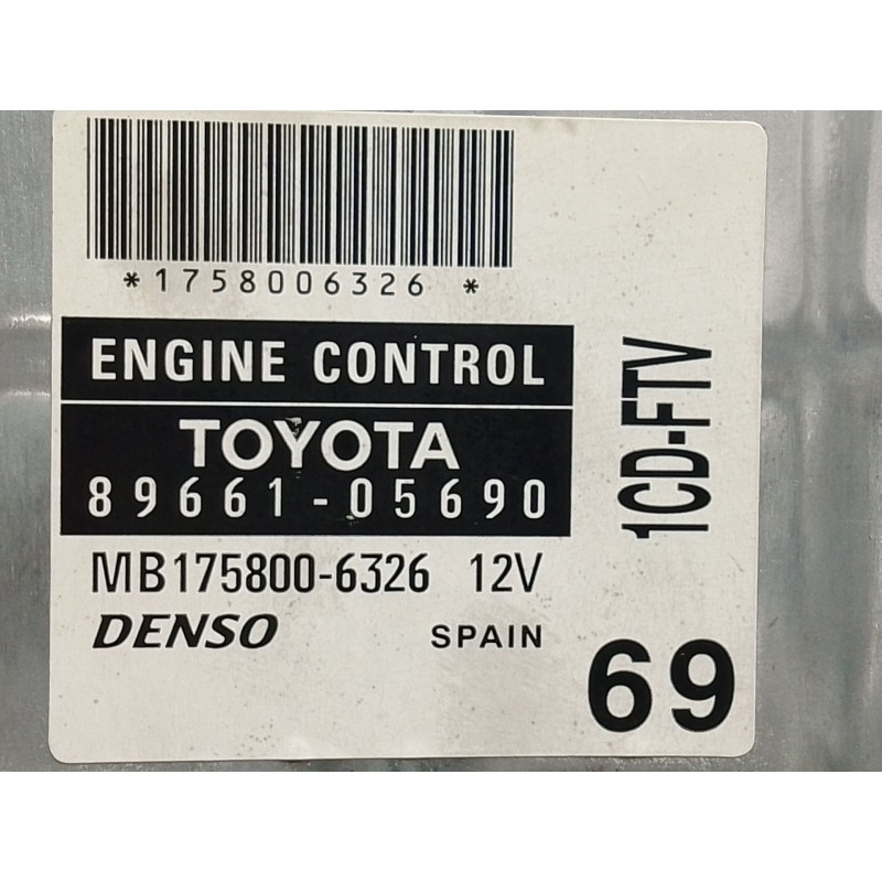 Recambio de centralita motor uce para toyota avensis (_t25_) 2.2 d-4d (adt251_) referencia OEM IAM 8966105690 8966105690 MB17580