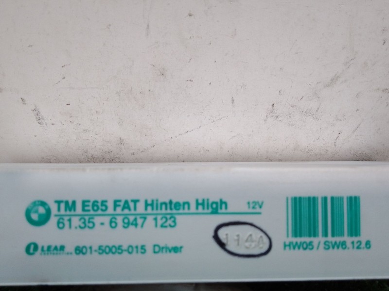 Recambio de modulo electronico para bmw serie 7 (e65/e66) 6.0 cat referencia OEM IAM 6135694712 HW05SW6126 6015005015