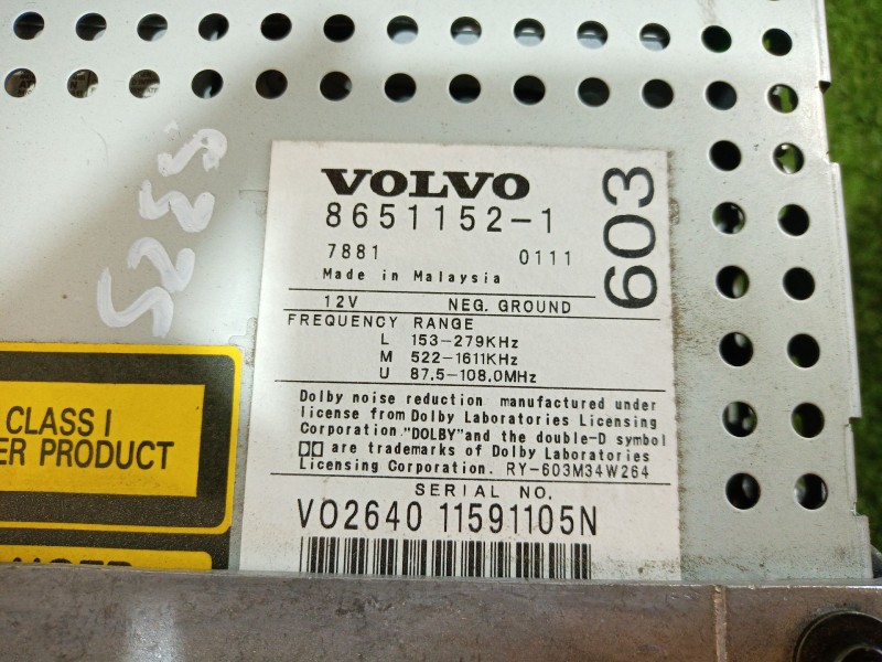 Recambio de sistema audio / radio cd para volvo s60 berlina referencia OEM IAM 86511521 86511521 V02640