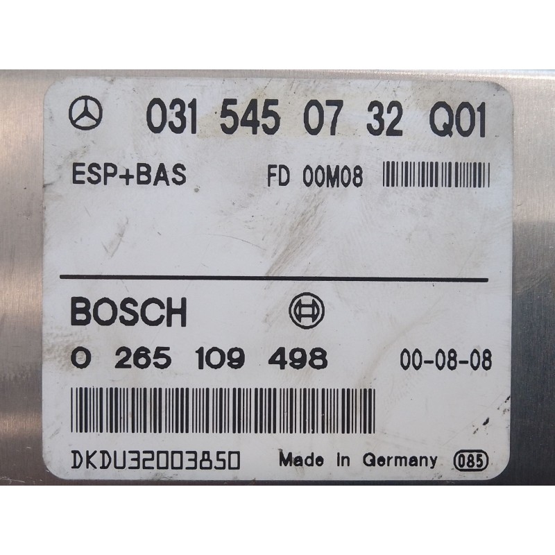 Recambio de centralita abs para mercedes-benz clase e (w210) berlina diesel 2.7 cdi 20v cat referencia OEM IAM 0315450732Q01 FD0