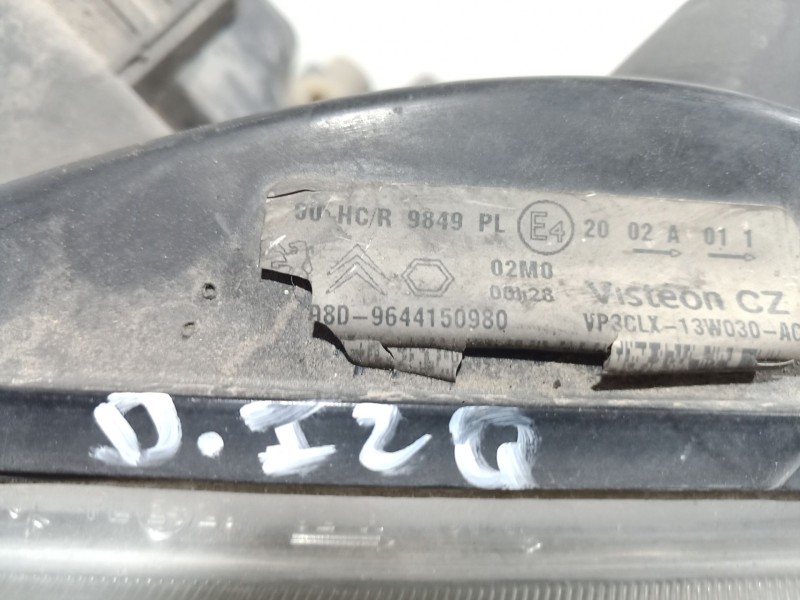 Recambio de faro izquierdo para peugeot partner caja/chasis 1.6 hdi referencia OEM IAM 9644150980 9644150980 9644150980