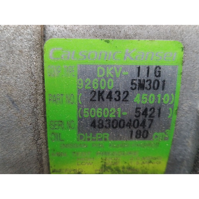 Recambio de compresor aire acondicionado para nissan x-trail (t30) comfort referencia OEM IAM 926005M301 5060215421 483004047