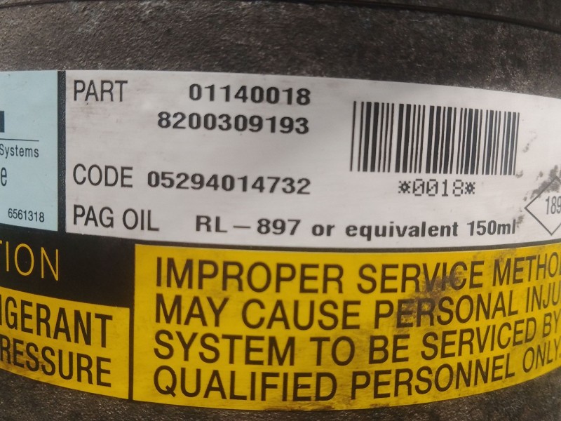 Recambio de compresor aire acondicionado para renault scenic ii authentique referencia OEM IAM 8200309193 01140018 05294014732