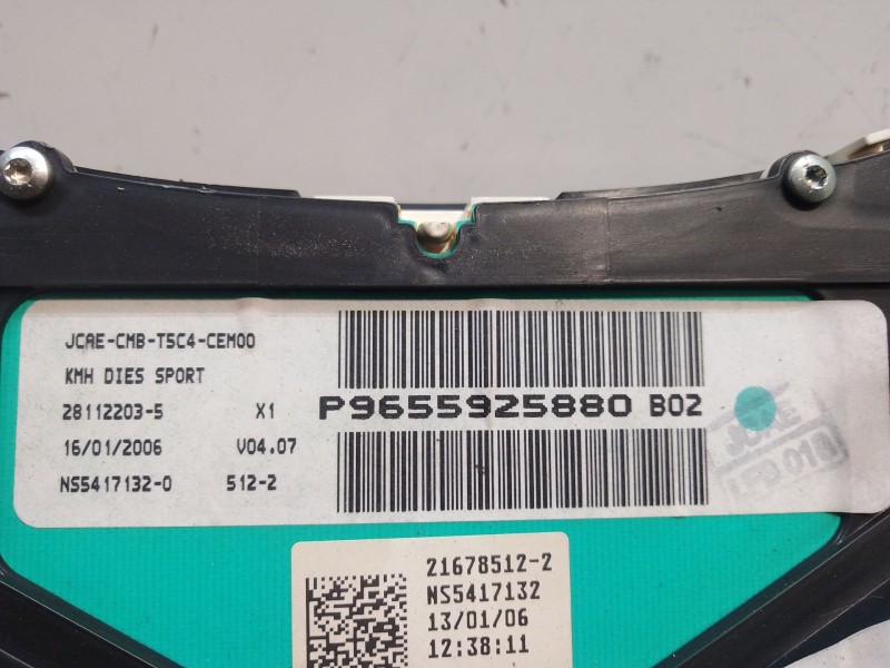 Recambio de cuadro instrumentos para peugeot 307 cc (3b) 2.0 hdi 135 referencia OEM IAM 281122035 NS54171320 P9655925880B02