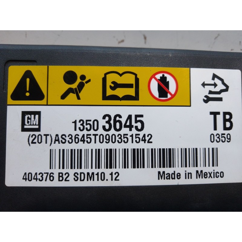 Recambio de centralita airbag para opel insignia a sedán (g09) 2.0 cdti (69) referencia OEM IAM 13503645TB 404376B2SDM1012 AS364