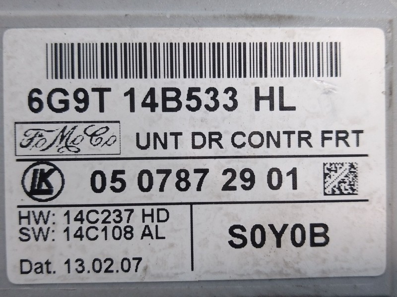 Recambio de modulo electronico para ford s-max (wa6) 2.0 tdci referencia OEM IAM 6G9T14B533 14C237HD 0507872901