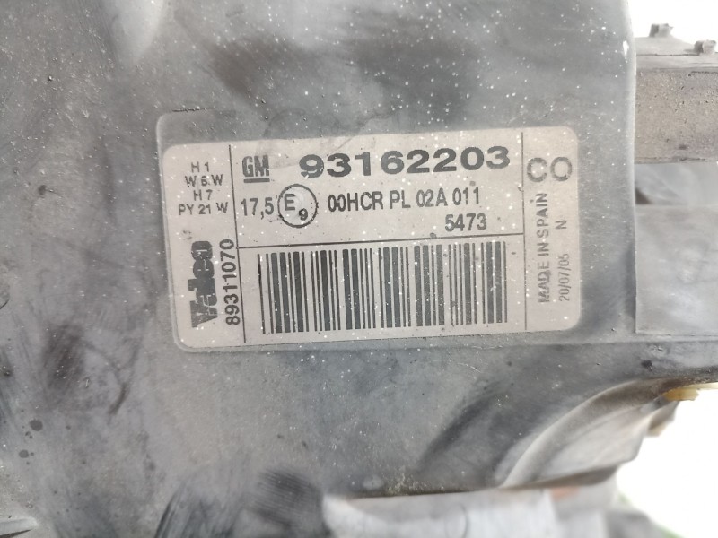 Recambio de faro izquierdo para opel tigra twintop (x04) 1.3 cdti (r97) referencia OEM IAM 93162203 93162203 89311070