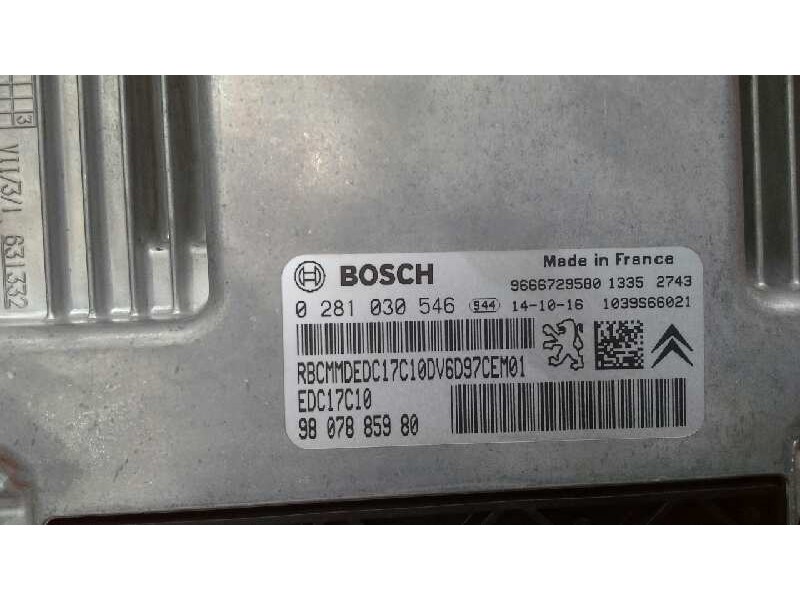 Recambio de centralita motor uce para peugeot partner kasten confort l1 referencia OEM IAM 0281030546 9807885980 0281030546