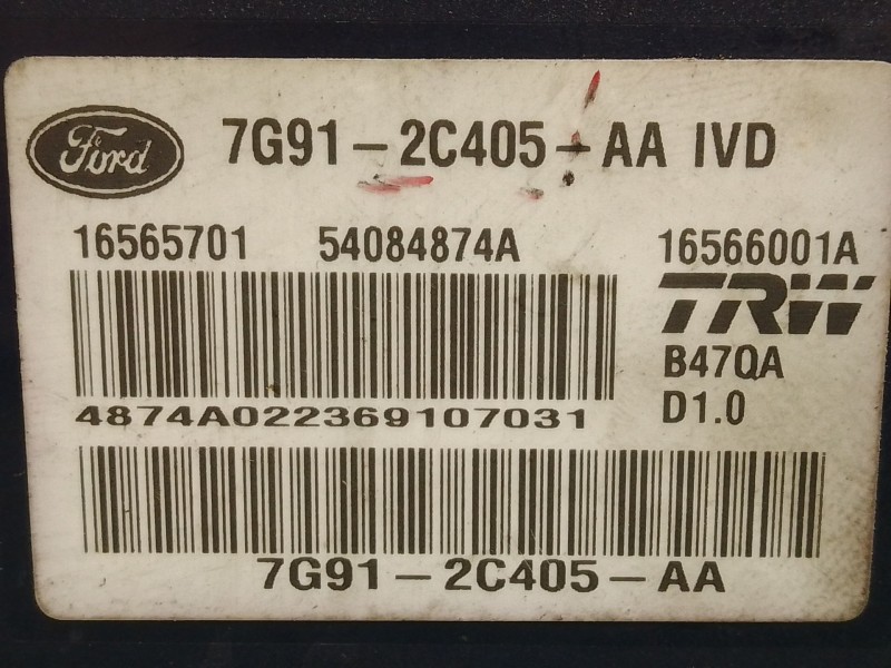 Recambio de abs para ford s-max (wa6) 2.0 tdci referencia OEM IAM 16566001A 54084874A 7G912C405AAIVD